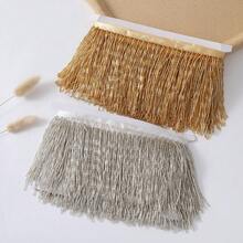 2碼玻璃珠流蘇飾邊，寬4.33英吋，適用於洋裝衣物與DIY手工藝，洋裝裝飾、衣物裝飾、裝飾飾邊、手工流蘇、DIY裝飾，易剪裁管珠附緞帶 - 彩色 - 查看 7