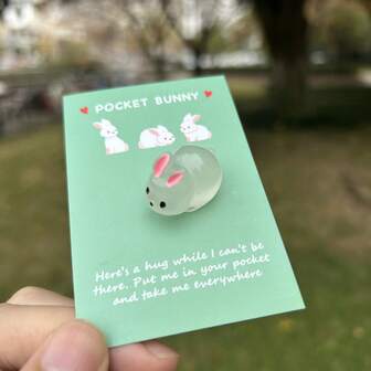 1 Adet Cep Boyu Sarılmalık Karanlıkta Parlayan Tavşan, Özel Doğum Günü, Düğün, Parti, Sevgililer Günü Hediyesi, Tebrik Kartı Hediyesi, Sevimli Reçine Hayvan Figürü, Teşvik Kartı ile Birlikte Gelir, Ev Dekorasyonu, İlginç Küçük Eşya, Okula Dönüş Hediyesi