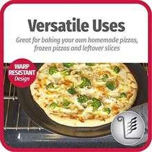 GoodCook AirPerfect - Juego de 2 bandejas de pizza antiadherentes para horno, sartén redonda perforada, bandeja de acero carbono, rebanadas caseras, congeladas y sobrantes(Gris 15.75" (2 Packs)) - Multicolor - Ver 3