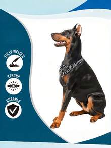 Three-Row Stainless Steel Dog Leash Collar - Adjustable Dog Leash Collar, Suitable For Large, Medium, And Small Dogs - Durable And Chew-Resistant Cuban Chain Design. Suitable As A Gift, Dog Toy, Dog Accessory, Fun Puppy Fetch Game, Aquarium, Fish Tank, Fish Tank Decoration, Dog Toy, Aquarium Decoration, Gift For Boyfriend, Dog Accessory, Fun Puppy Fetch Game.