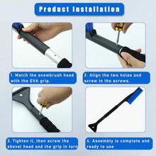 New Ziciner - cepillo para polvo de nieve y raspador de hielo cepillo para polvo desmontable para coche con cómodo agarre de espuma para limpiar la nieve el hielo y las heladas accesorios universales para eliminación de nieve de invierno para todos los vehículos - como en la foto - Ver 4