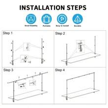 1 Pcs 3.3x9ft Adjustable Square Metal Table Stand For Indoor & Outdoor Events With Clip For Weddings Birthdays Parties Festivals Decor - 黑色 - 查看 4