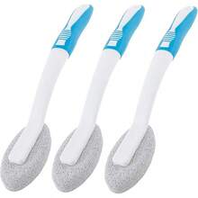 10 Piezas Escobilla de Baño de Piedra Pómez de baño de Piedra pómez con Mango Largo Pómez Multiusos Limpiadores de Inodoros para Inodoro Azulejos Lavabo bañera (Blanco+Gris) - Azul+Gris - Ver 10