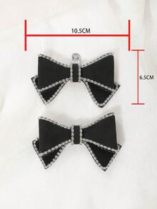 一对优雅水钻蝴蝶结鞋夹，适合高跟鞋，时尚鞋履配饰