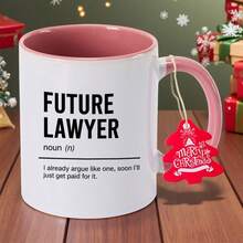 Future Lawyer Ceramic Coffee Mug - Funny Lawyer Gift With Legal Jokes, Durable And Reusable Cup For Lawyers, Law Students - Ideal Christmas, Halloween Gift, Perfect For Thanksgiving, Best Christmas Gift, High-Quality Printing, Humorous Design - 粉色 - 查看 2