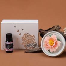 1个手工陶瓷花朵香薰扩散器，造型逼真，陶瓷花朵手工制作，多种花朵款式可选，创意礼品，无焰香氛石，家居香氛，情人节礼物 - 混合香型 - 查看 12