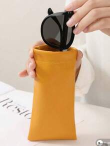 1/2/3/4/8件装自动闭合时尚眼镜盒，便携式挤压式眼镜盒，软质眼镜盒，PU皮革眼镜收纳袋，防水眼镜保护套，眼镜收纳袋，防水时尚眼镜袋，眼镜配件 - 彩色 - 查看 7