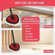 10 Pack Flat Mop Replacement Pads, Spin Mop Pad Replacement, Mop Refill Pads For O-Cedar EasyWring, 1 Mop Base And 1 Scraper For Cleaning Floor, Wall, Ceiling, Easy To Replace - Màu B - Xem 5
