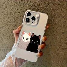 Estuche para Teléfono con Diseño de Gatito en Blanco y - Funda Protectora de Alta Calidad Compatible con Múltiples Modelos de : 16, 15, 14, 13, 12 Pro Max, 14 Plus, 16 Plus, Serie 15 Pro - Regalo Popular de Cumpleaños o Empresarial para Amigos o Parejas, Diseño Nuevo Duradero Unisex - Oscuro-575 - Ver 10