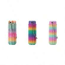 1个3D打印渐变色按摩滚轮钥匙扣，带纹理凸点和透气孔的感官按摩工具，模块化设计，有助于放松肌肉、缓解压力，是缓解压力、放松身心的完美礼物，也是送给朋友的独特礼物。 - 彩色 - 查看 5