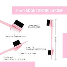 Pomade Taming Stick For Smoothing Frizzy Hair And Flyaways, Long Lasting Styling Cream Gel, Women'S Slick Back Hair Glue, 5 In 1 Edge Control Brush For Wigs And Bed Head Styling - ColorA - 查看 7