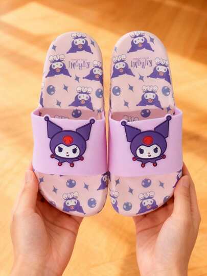 SANRIO Dép hở mũi hoạt hình dễ thương   &  cho bé gái, giày hoạt hình, dép đế dày chống trượt thoáng khí dùng trong nhà tắm