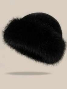 1pc Women's Fluffy Bucket Hat, Thickened Warm & Soft, Korean Style, Winter