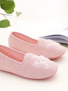 Cute Star Decor Slippers, TPR Sole, Lightweight Flat House Shoes, Soft Non-Slip Bedroom Slippers - Pink - View 4