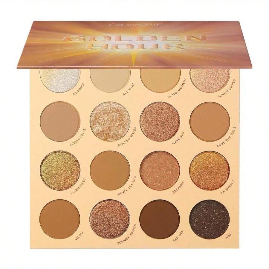 ColourPop Golden Hour Eyeshadow Palette - Sunset Tone Eye Makeup Palette With Duo-Chrome, Metallic, Matte Sparkle &Amp; Glitter Finishes - High-Pigment Eye Makeup With A Long-Wearing Formula (0.67 Oz) - ColorB - 查看 1