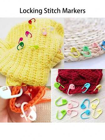 200个混色塑料记号扣，编织钩针锁扣，计数器