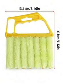 1pc Handheld Car Window/Door Track Dual-Sided Cleaning Brush, Window Sill Cleaner, Blinds Duster, Crevice Cleaning Tool - Multicolor - View 2