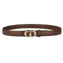 23mm Women's Skinny Buckle Belt - Genuine Leather Thin Waist Belt, Suitable For Dresses, Jeans, Pants And Skirts, Fashionable And Chic Accessory - New Women's Thin Belt - View 7