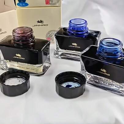 Jinhao 50ml Premium Fountain Pen Ink - Smooth Writing, High-Grade Grade Writing Ink, Black/Blue/Blue Black, Ideal For Calligraphy And Everyday Use, Single Bottle, Fountain Pen Refill