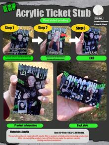 BABY/MONSTER，K-Pop风格，粉丝周边，Ahyeon，Asa，Rora，Chiquita，Ruka，Pharita，亚克力票根，节日/生日礼物，收藏玩具，圣诞礼物，家居装饰，生日礼物。 - 彩色 - 查看 8