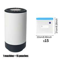 Máy hút chân không thực phẩm cầm tay đa năng, Máy hút chân không điện mini, Máy hút chân không cầm tay sạc USB, Cổng Type-C, Pin Lithium 800mAh, Bộ túi hút chân không 3 kích cỡ, Bộ túi đựng chân không và máy hút chân không điện cầm tay, Máy hút chân không điện mini cầm tay kèm 15/35 túi đựng thực phẩm, Túi hút chân không 3 kích cỡ - Máy hút chân không - Xem 14