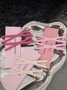 6个Y2K糖果色优雅发夹，粉色、白色、玫瑰红，X形，简约百搭，适合日常出行、休闲、派对、通勤、度假、发型设计、化妆、服装配饰，发夹、发卡、发卡、发卡，学生用品，大学用品，粉色发夹，可爱配饰，发饰，新年魅力