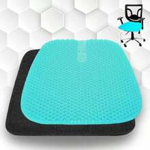 Vmingo Cojín Ergonómico de Gel Panal Asiento | Antideslizante y Transpirable | Alivio para Ciática, Coxis y Dolor | Funda Lavable | Oficina, Auto, Hogar ()(Verde 3G) - Multicolor - Ver 1