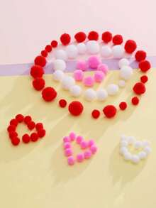 1000个毛绒工艺球，有红色、白色、粉色可选，蓬松柔软，适合小型工艺品制作，是情人节、DIY婚礼派对、艺术创作和家居装饰的理想之选。 - 彩色 - 查看 8