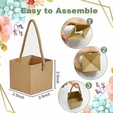 D40 Pack Succulent Wrap Bags Set With 2.5 Inch Succulent Gift Box Heart Plant Tags Thank You Stickers And Mark Pen Great Party Favor Gifts For Wedding Baby Showers Bridal Showers - màu nâu - Xem 6