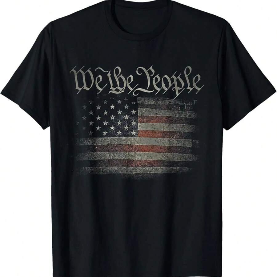 American Flag Heart 4th Of July USA Patriotic Pride T-Shirt - Negro - Ver 1