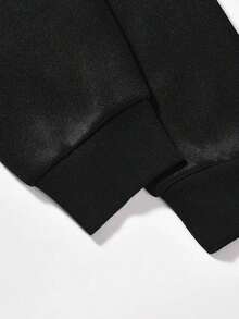 Streetwear Hoodie Print Graphic Sweatshirt-Men's Letter Graphic Hoodies Long Sleeve Faith Over Fear Hoodies Pullover Sweatshirt StreetwearBack To School Hoodie Teen, A Great Gift For Your Boyfriendideal Para Amigos Warm Winter Hoodie For Christmas - 黑色 - 查看 5