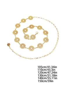 Fashionable Minimalist Exaggerated Carved Adjustable Western Style Vintage Metal Belt, Suitable For Jeans, Skirts