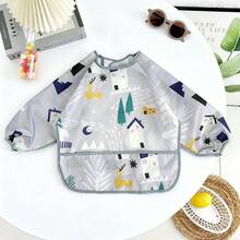 1 件儿童围兜婴儿长款防溢防水喂奶围兜，反穿吃饭，婴儿食物围兜 - 彩色 - 查看 10