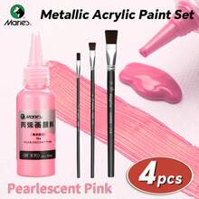 2pcs Marie's Pearlescent Pink Acrylic Pigment With Detail Paintbush, Brightly Colored Metallic Pigment (50ml/1.69oz 1pc), Professional Art Supplies For Rock, Wood, Glass, Artists, Adults, Painting In Chrstmas - Sets - View 11