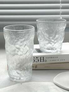 1pc Glacier Pattern Glass Drinking Cup Household High-Value Department Store Female Juice Drink Cup Ins Style Tea Cup Wine Cup,Beautiful And Practical, Coffee Cup, - Multicolor - View 3