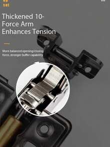 2pcs/4pcs Black Gun Color Hinges Aluminum Frame Cabinet Door Damper Silent Cushion Bookshelf Display Glass Door Kitchen Cabinet Hinges Home Decor Hardware Soft Close Spring Hinge - Multicolor - View 6