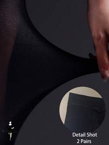 2pcs 80D Magical High Elastic Plus Size Women Tights, Sheer Seamless Sexy Stockings, Fit For 300lbs, Christmas, Cozy - Black - View 10