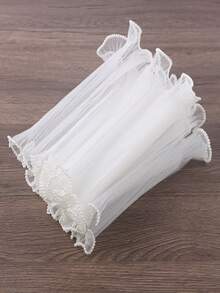 白色珍珠波浪褶皱薄纱花朵包装网纸花束包装材料，花艺DIY - 彩色 - 查看 9