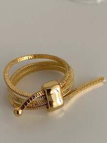 1枚可调节金属链戒指，时尚欧美风格，适合女性和女孩佩戴，可用于旅行、婚礼、派对、生日、圣诞节等场合。