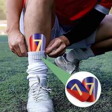 1 Pair Mini Size Soccer Shin Guards With Number 7, Thick Anti-Collision Shin Protection, Comfortable And Lightweight, Durable Cross Design, Suitable For Training And Matches, Soccer Accessories - Multicolor - View 5