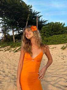 1/9件装夏威夷花朵发夹，人造花朵发夹，鸡蛋花发夹，适合假日海滩派对、夏季热带花朵发饰、婚礼派对、送给女孩的礼物、母亲节礼物、发爪、发夹、发卡、学习用品、头部饰品、发卡 - 彩色 - 查看 15