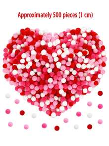 1000个毛绒工艺球，有红色、白色、粉色可选，蓬松柔软，适合小型工艺品制作，是情人节、DIY婚礼派对、艺术创作和家居装饰的理想之选。 - 彩色 - 查看 12