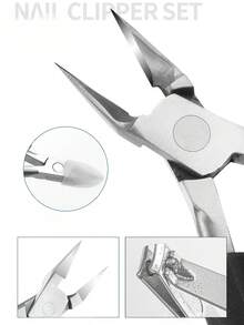 8pcs Black Nail Clippers Set, Stainless Steel Sharp Ingrown Nail Clippers, Specialized For Thick & Hard Nails, Manicure & Pedicure Kit, Portable Nail Care Tools For Elderly, Men And Women - Multicolor - View 6