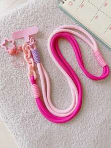 1条可爱星星铃铛尼龙斜挎手机挂绳，防丢加厚挂带户外手机配件 - 彩色 - 查看 8