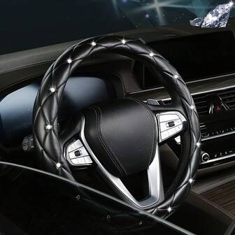 时尚美观的汽车方向盘套，镶钻奢华质感女神款汽车方向盘套，内圈把手套，四季通用款。