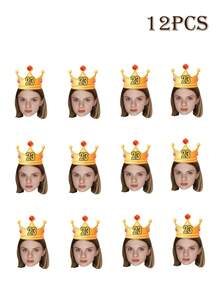 LICVIC 定制照片和年龄生日装饰，个性化生日帽装饰，定制生日快乐横幅，可定制图片横幅拉旗，生日礼物，派对旗帜，周年纪念，毕业庆祝，各种派对，男士，女士，朋友，客厅，卧室，装饰 - 風格A - 查看 17