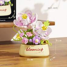 12pcs Micro Granule Flower Pot Building Block Set/Building Block Flower Pot, Eternal Spring/Suitable For Desktop Decoration, Display Collection/ Floral Art, Create Warm Home/A Wonderful Gift For Family, Friends, Couples/Made Of ABS Material - Multicolor - View 15