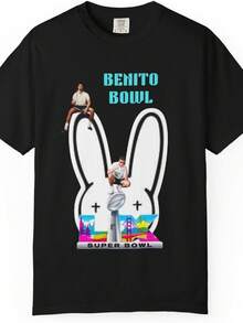 Benito Bowl Superbowl Unisex Tee, Sports Fan Shirt, - 黑色 - 查看 1