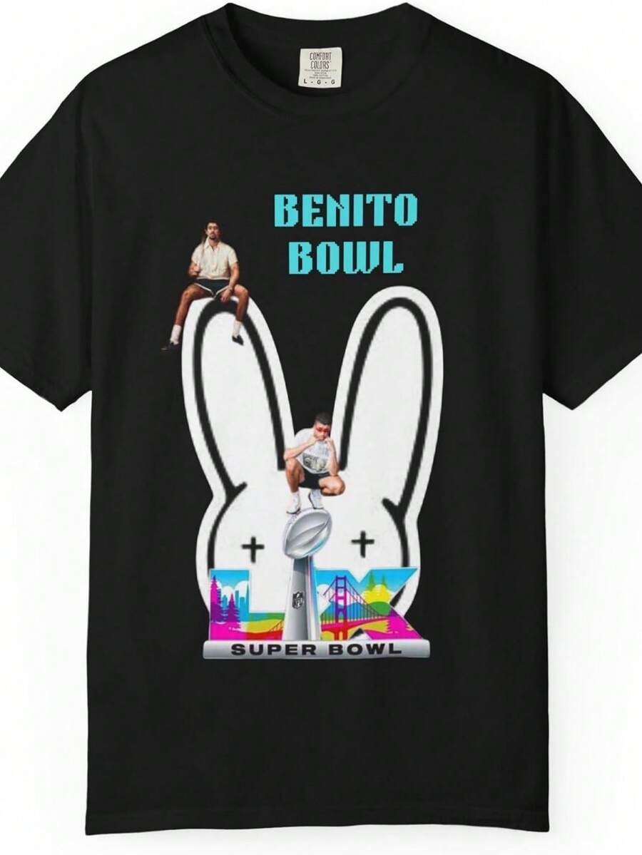 Benito Bowl Superbowl Unisex Tee, Sports Fan Shirt, - 黑色 - 查看 1