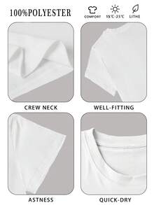 Camiseta de manga corta de estilo callejero informal, cómoda y holgada con estampado de auriculares de gato para mujer de talla grande, ideal para primavera/verano - Blanco - Ver 4